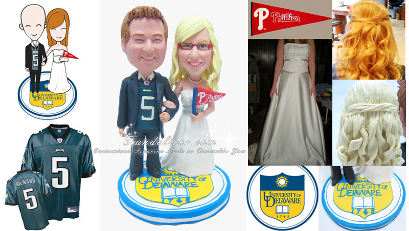 University of Delaware Wedding Cake Toppers